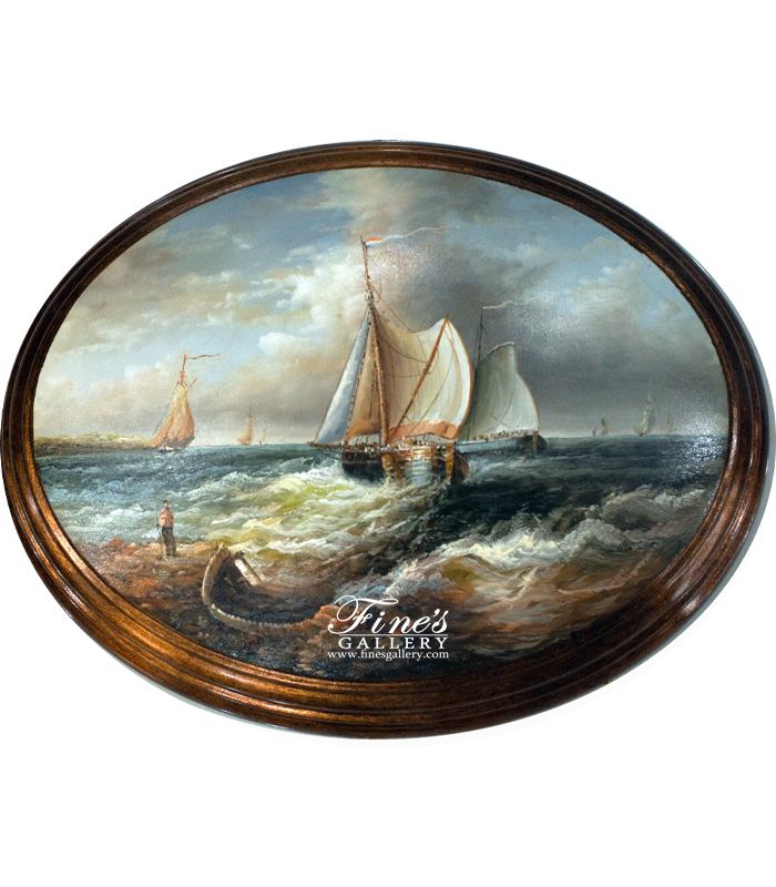 Painting Canvas Artwork  - Men At Sea Painting On Wood - ART-048