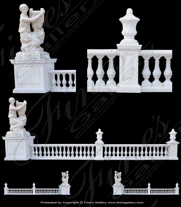 Marble Balusters  - White Marble Statuary Baluster - BAL-050