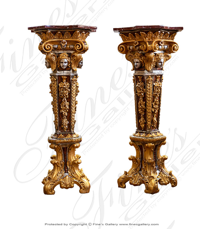 Bronze Bases  - Luxurious Bronze Pedestal Pair - BB-123