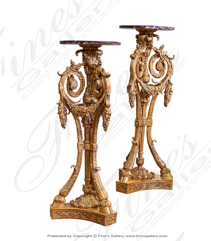 Bronze Bases  - Ornate French Bronze Base Pair - BB-125