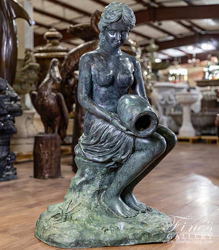 Bronze Fountains  - Majestic Nude Girl In Tree Bronze Fountain - BF-184