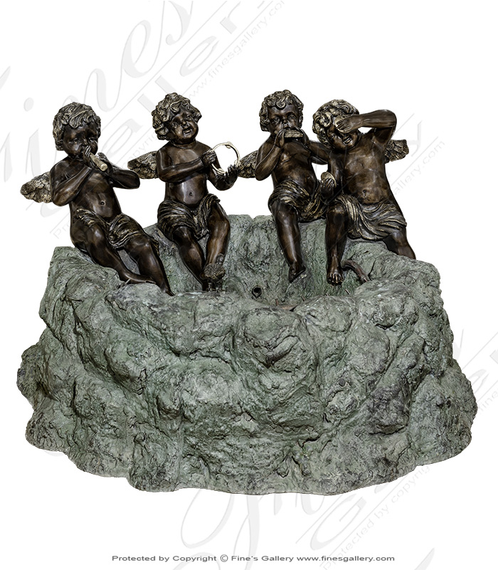 Bronze Fountains  - Bronze Cherub Angel Fountain - BF-133