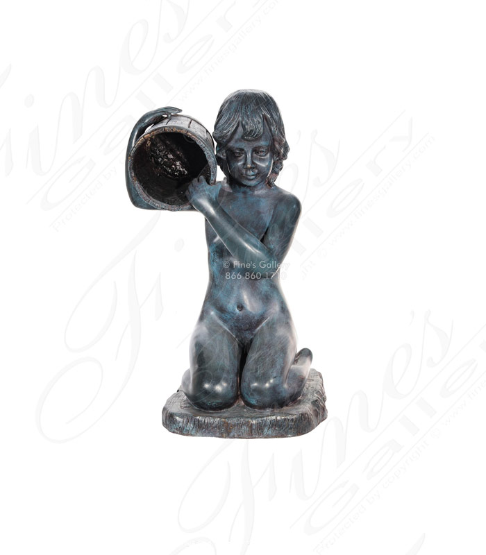 Bronze Fountains  - Child W/Bucket Bronze Fountain - BF-143