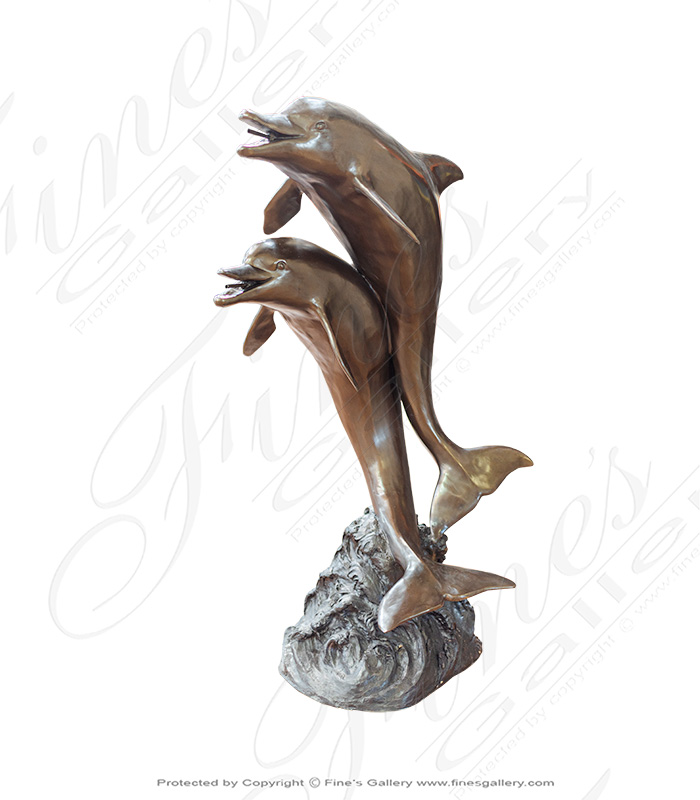 Bronze Fountains  - Dancing Dolphins Bronze Fountain - BF-150