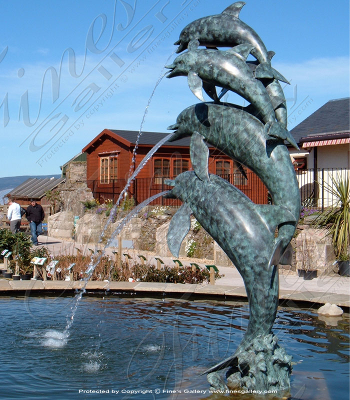 Bronze Fountains  - Dolphins Family Fountain - BF-163