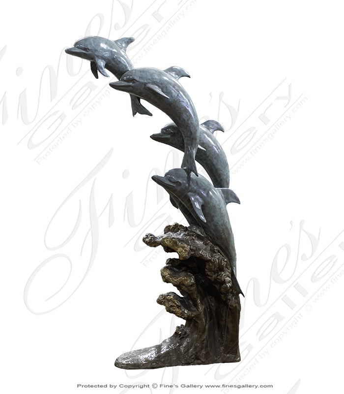 Bronze Fountains  - 5 Jumping Dolphins - BF-164