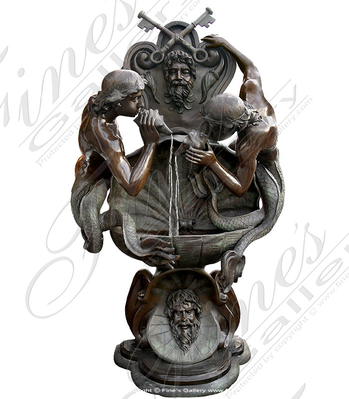 Vintage Mystical Bronze Wall Fountain