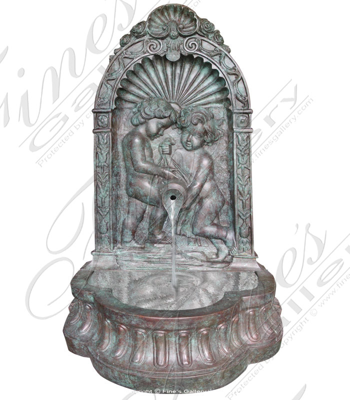 Bronze Fountains  - Malachite Bronze Wall Fountain - BF-166