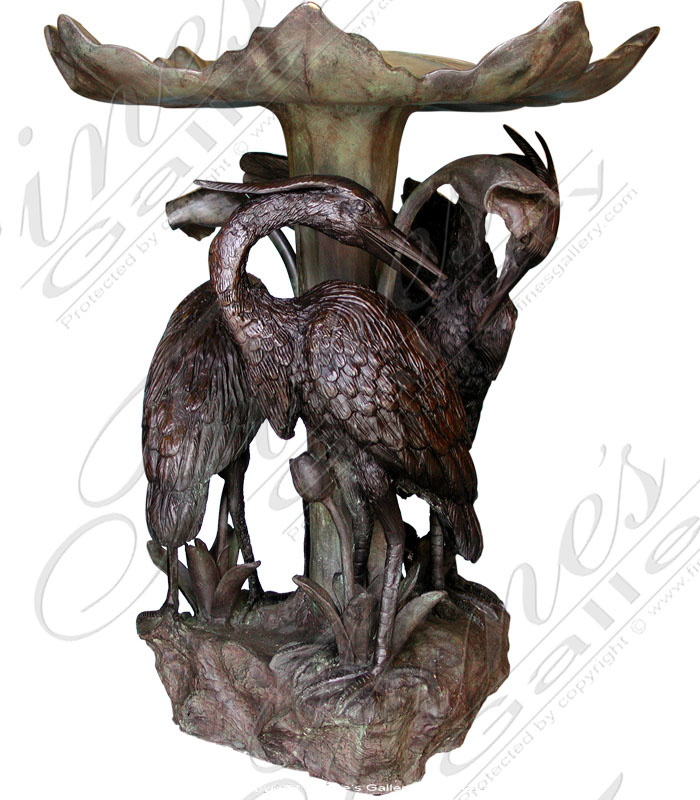 Bronze Fountains  - Three Bird Bronze Fountain - BF-174