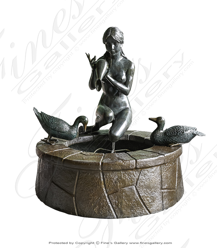 Bronze Fountains  - Bronze Fountain Lady Pouring Water - BF-208