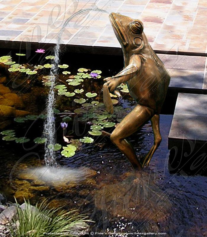 Bronze Fountains  - Walking Bronze Frog - BF-228