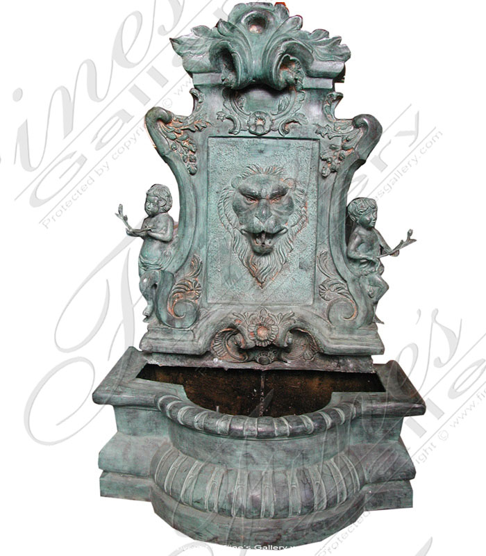 Bronze Fountains  - Patina Wall Fountain - BF-243