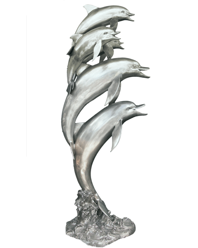 Bronze Fountains  - Silver Dolphins Bronze Fountain - BF-247