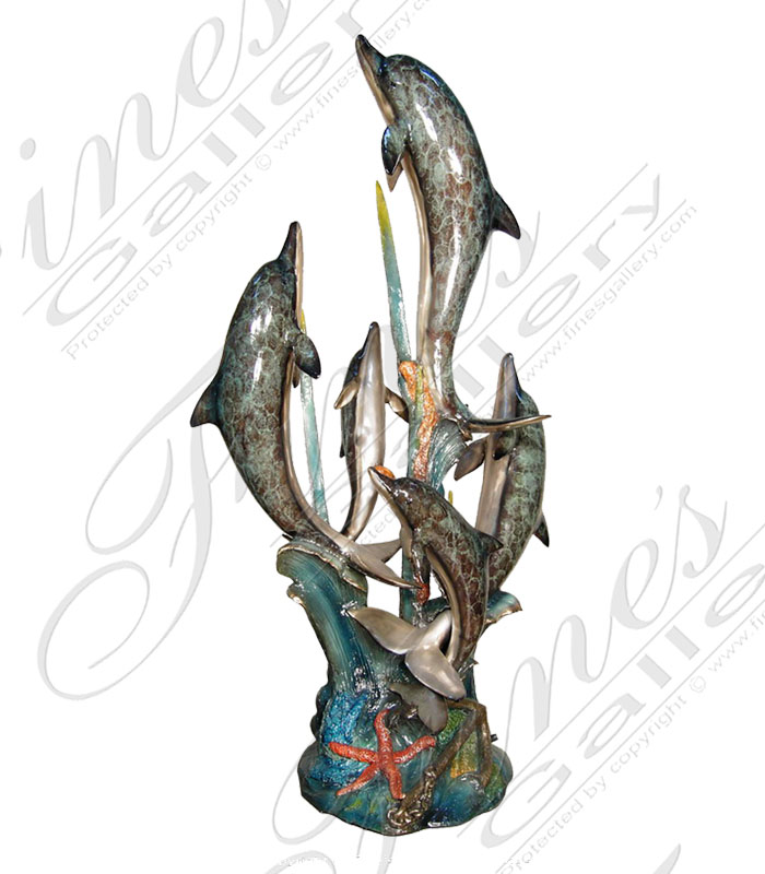 Bronze Fountains  - Bronze Dolphin Fountain - BF-256