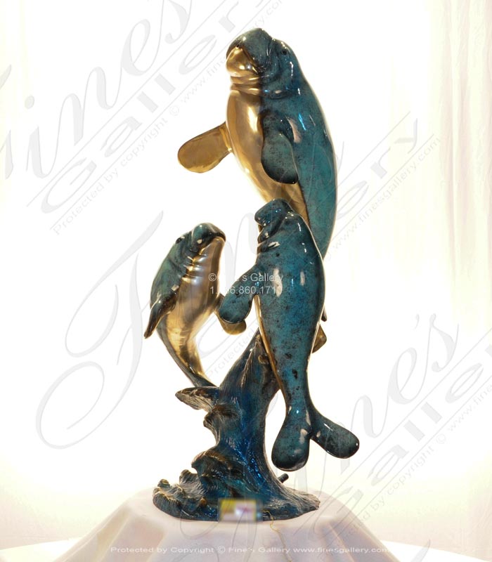 Bronze Fountains  - Bronze Manatee Fountain - BF-279