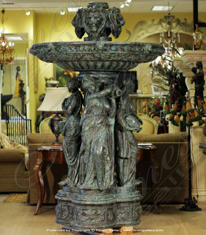 Search Result For Bronze Fountains  - Lions And Maidens Bronze Fountain - BF-640