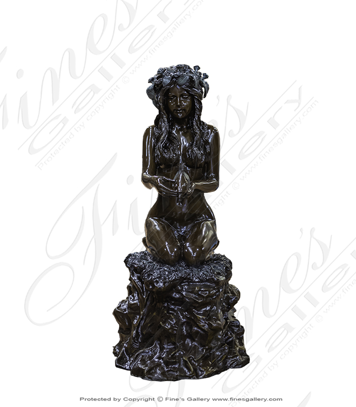 Search Result For Bronze Fountains  - Nature's Maiden Bronze Female Fountain - BF-348