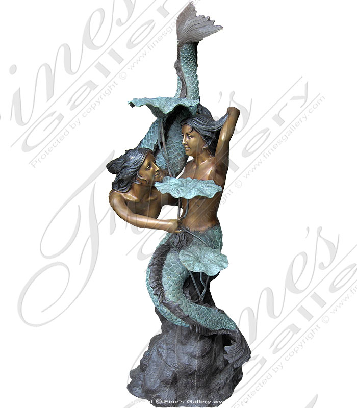 Bronze Fountains  - The Two Mermaid Fountain - BF-366