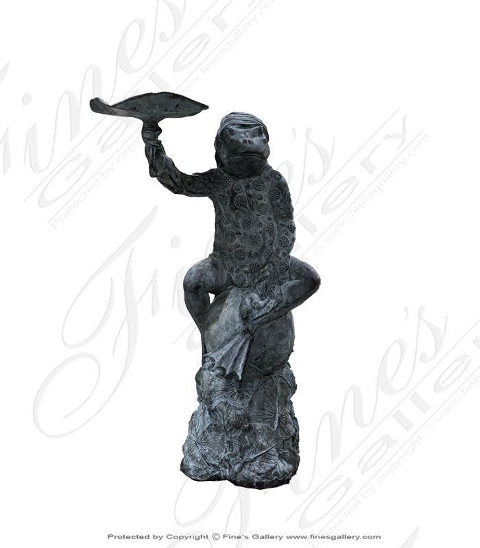 Bronze Fountains  - Bronze Frog Fountain Patina - BF-374