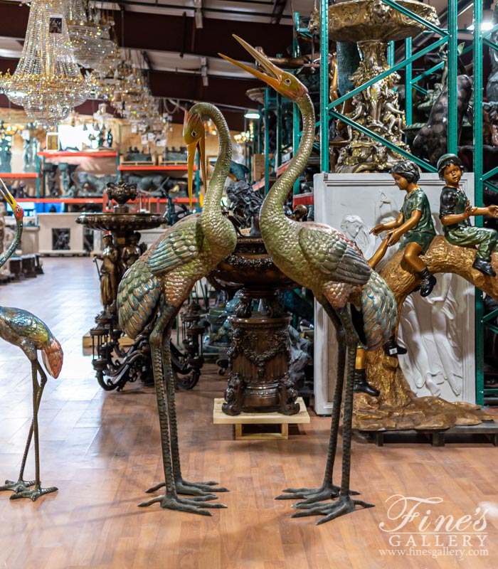 Search Result For Bronze Statues  - Two Cranes Bronze Statue - BS-1082