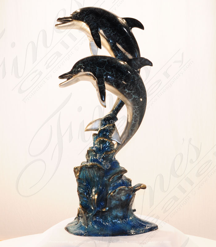 Search Result For Bronze Fountains  - Two Dolphins Bronze Fountain - BF-383