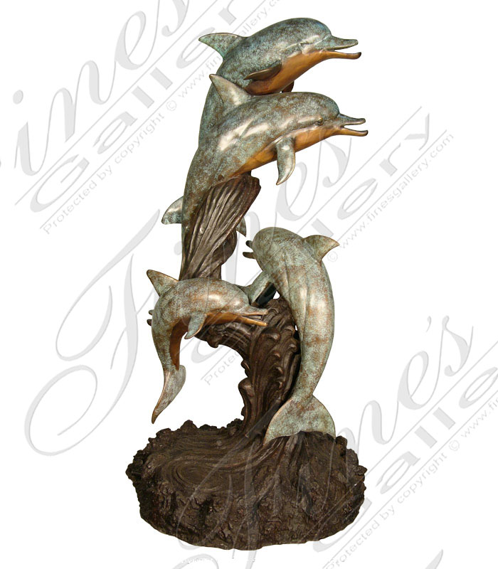 Bronze Fountains  - Bronze Dolphins Fountain - BF-387