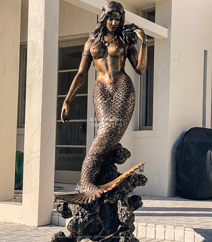 Bronze Fountains  - Bronze Fountain Of Mermaid,Turtle & Fish - BF-716