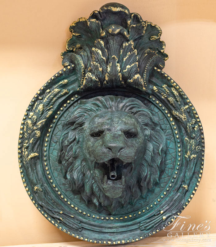 Search Result For Bronze Fountains  - Bronze Lion Wall Fountain - BF-586