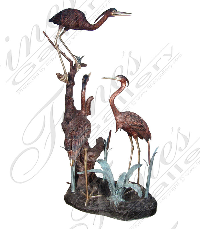 Bronze Fountains  - Wood Stork Pair - BF-523