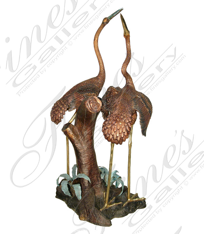 Search Result For Bronze Fountains  - Pair Of Herons - BF-754