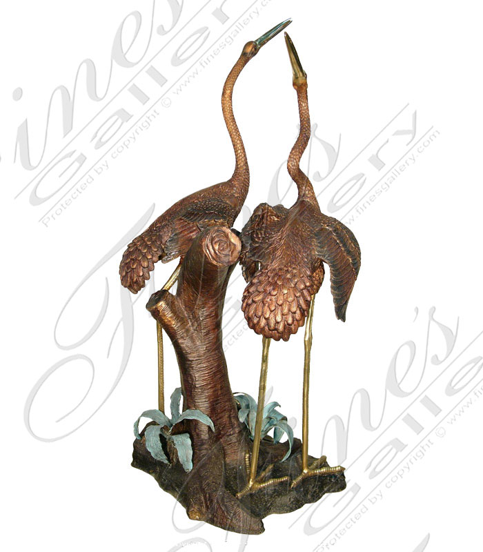 Bronze Fountains  - Bronze Cranes Or Birds Fountain - BF-404