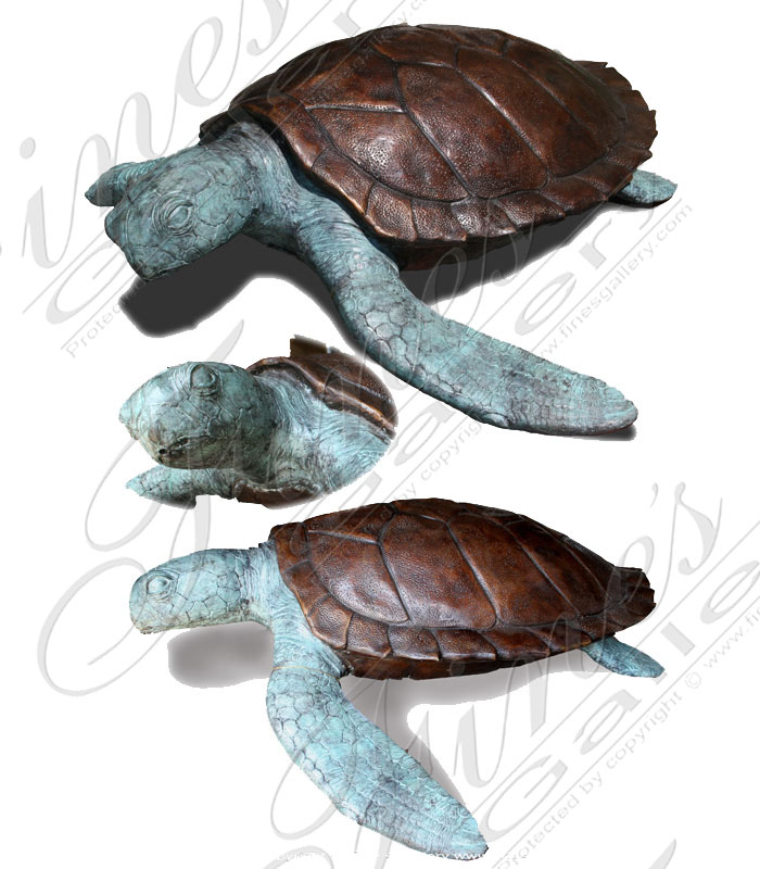 Bronze Fountains  - Bronze Sea Tortoise Fountain - BF-418