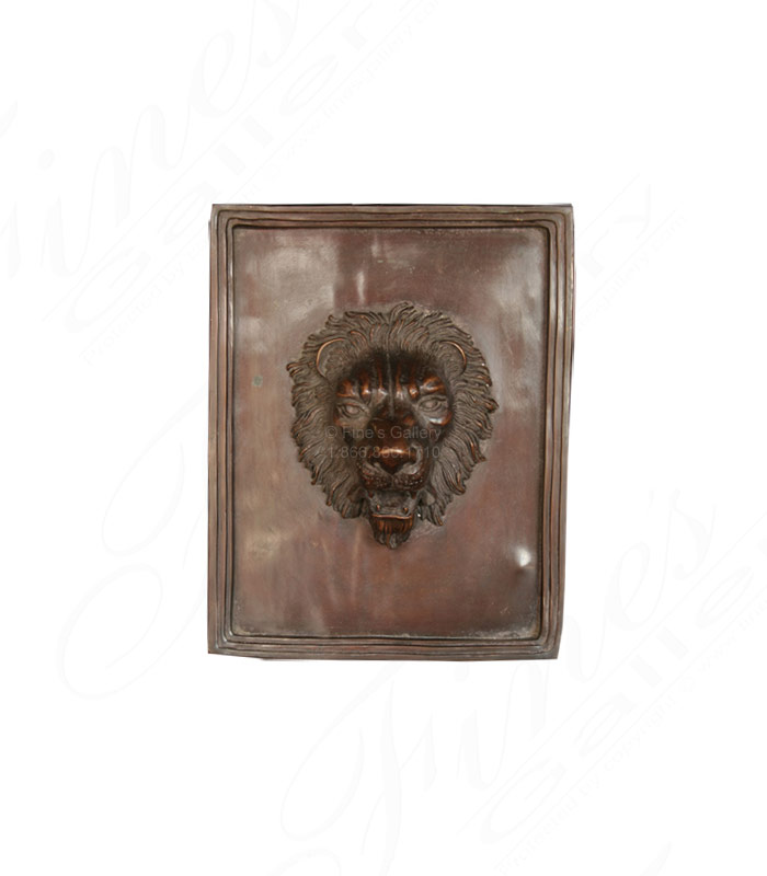 Bronze Fountains  - Bronze Lion Mask Wall Fountain - BF-390