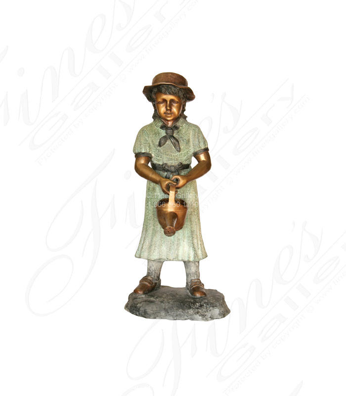 Bronze Fountains  - Garden Girl Bronze Fountain - BF-455