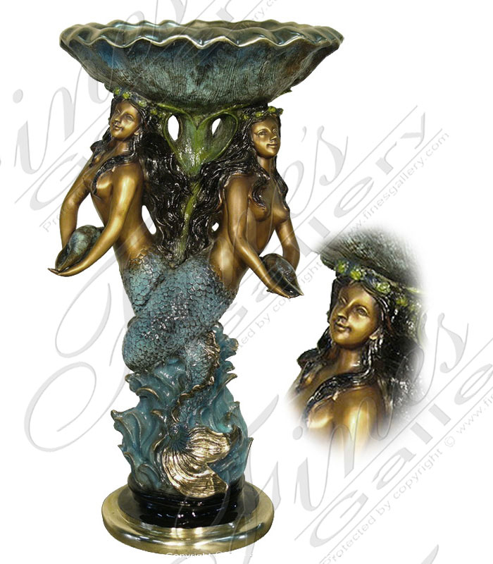 Bronze Fountains  - Bronze Mermaid Fountain - BF-479