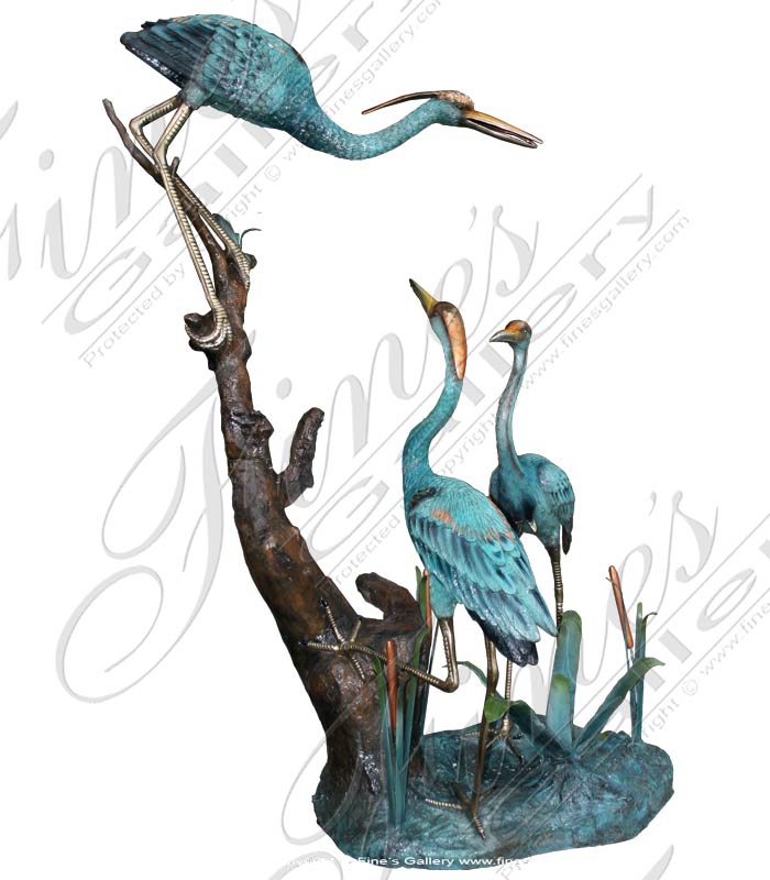 Bronze Fountains  - Bronze Heron Fountain - BF-702