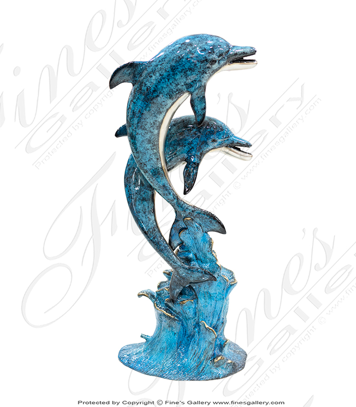 Search Result For Bronze Statues  - Dolphin, Turtle & Fish Bronze Sculpture - BS-1318