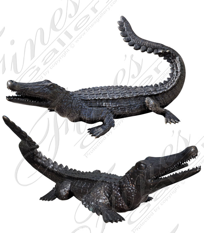 Bronze Fountains  - Bronze Alligator Fountain - BF-530