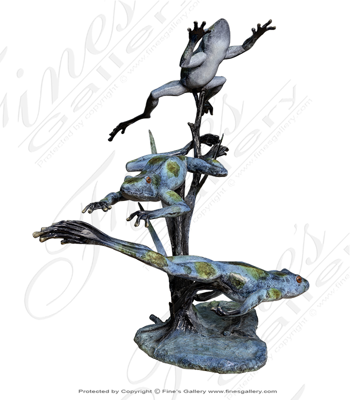 Bronze Fountains  - Three Frog Bronze Fountain - BF-616