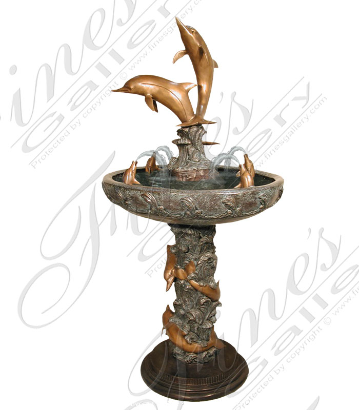 Bronze Fountains  - Bronze Dolphin Fountain - BF-624