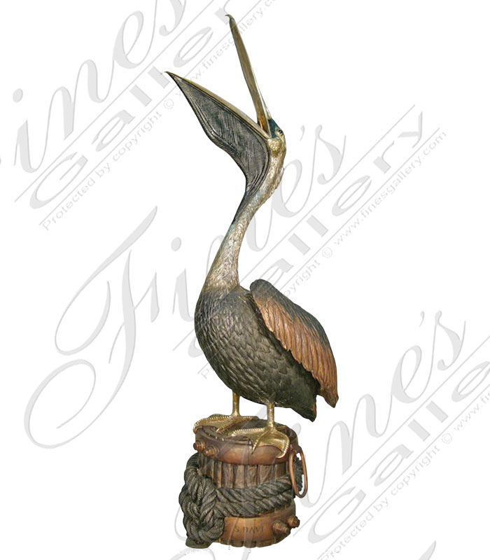 Bronze Fountains  - Blue Green Bronze Herons Fountain - BF-706