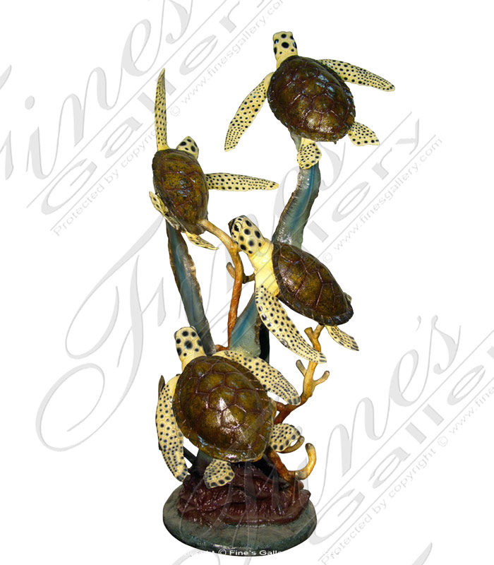 Bronze Fountains  - Bronze Sea Turtles Fountain - BF-630