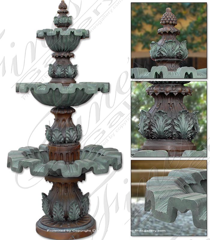 Bronze Fountains  - Acanthus Leaf Bronze Fountain - BF-641