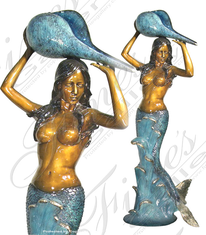 Bronze Fountains  - Mermaid Bronze Fountain - BF-654