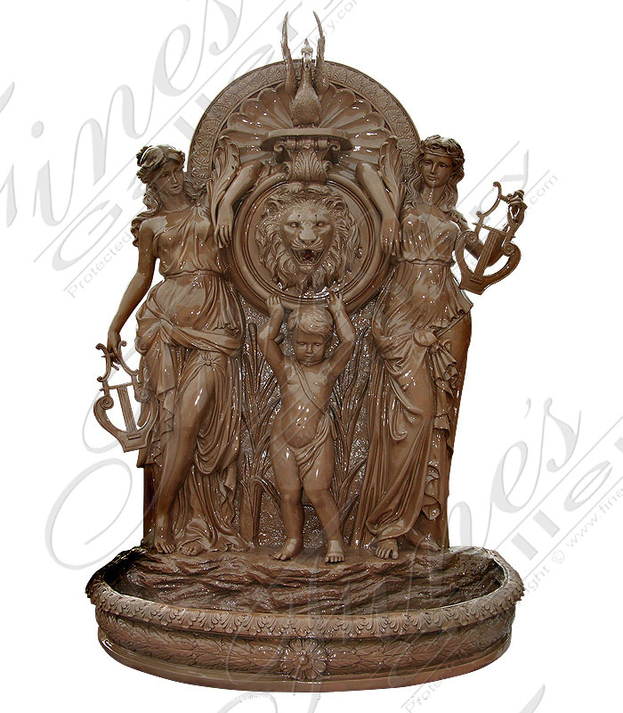 Bronze Fountains  - Lyre Maidens Bronze Fountain - BF-664