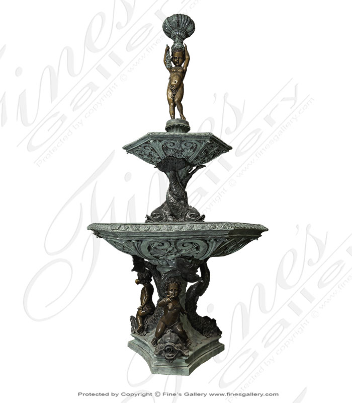 Bronze Fountains  - Aquatic Cupids Bronze Fountain - BF-676