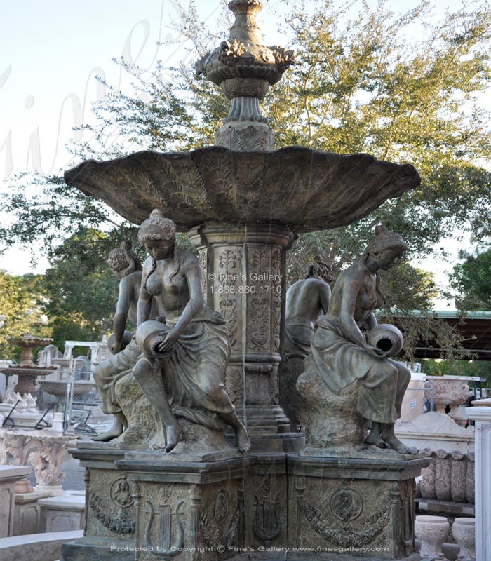 Bronze Fountains  - Monumental Bronze Fountain And Granite Pool Surround - BF-677