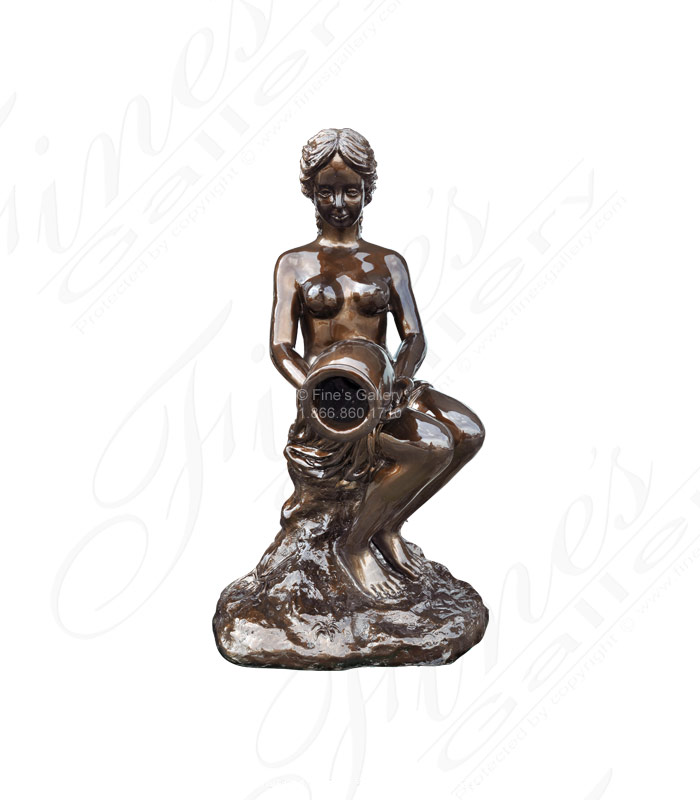 Bronze Fountains  - Nude Lady Pouring Water Bronze Fountain - BF-678