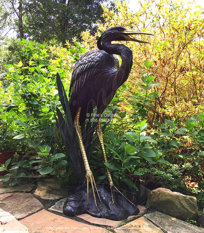 Search Result For Bronze Fountains  - Wood Stork Pair - BF-523