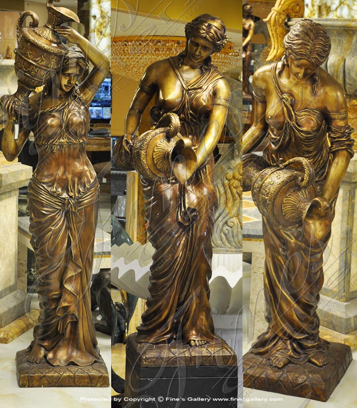 Bronze Fountains  - Bronze Nude Female Fountain - BF-562